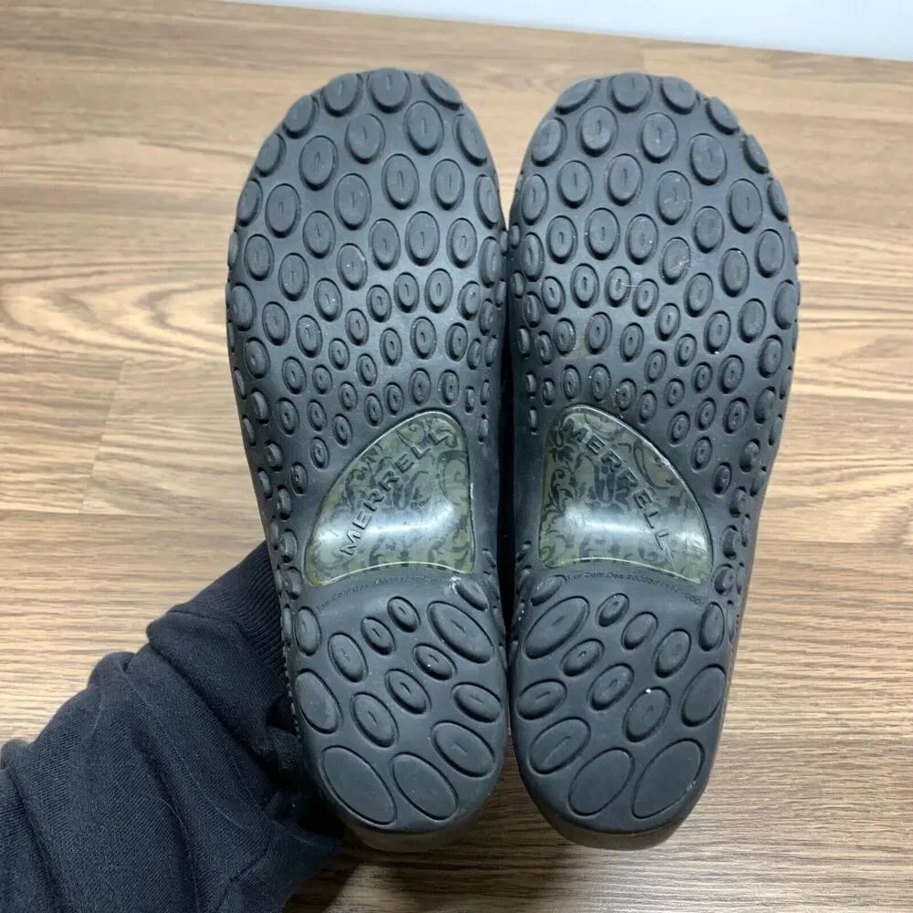Merrell Plaza Glide Loafers Women's Size‎ 9.5 Black Leather Shoes Wedge